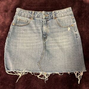 denim mini skirt